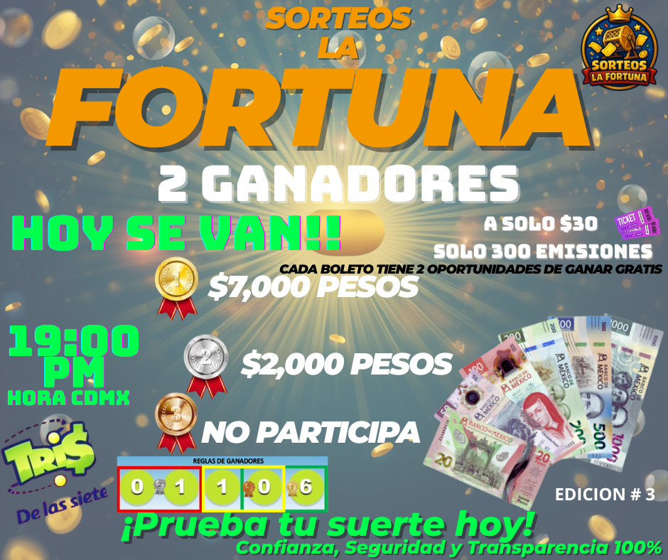 SORTEO $7,000 SORTEO $7,000
